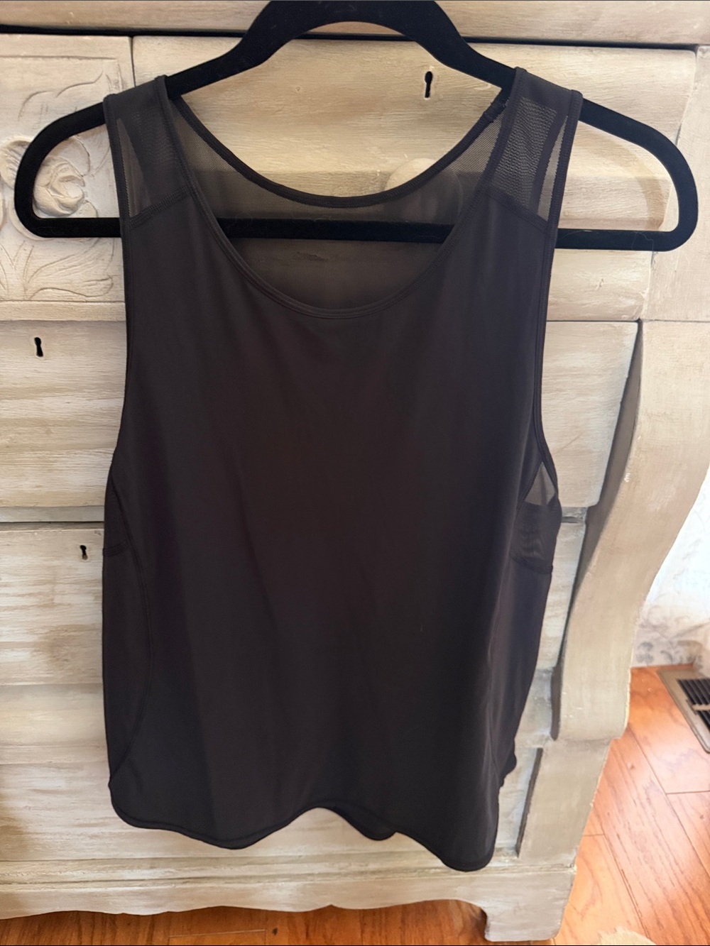 lululemon athletica Black Mesh-Shoulder Performance Tank